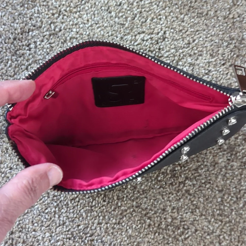 Sondra Roberts Squared Skull Studded Makeup Bag Pouch